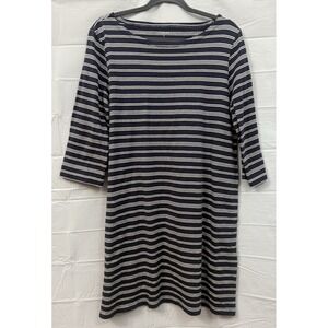 Garnet Hill Navy & White Striped Mini Dress